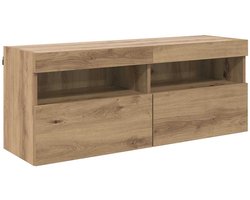 vidaXL - TV - Wandkast - 100 - x - 30 - x - 40 - cm - Artisan - Eiken - Bewerkt - hout