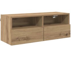 vidaXL - TV - Wandkast - 80 - x - 30 - x - 30 - cm - Artisan - Eiken - Bewerkt - hout