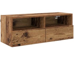 vidaXL - TV - Wandkast - 80 - x - 30 - x - 30 - cm - Oud - Hout - Bewerkt - hout