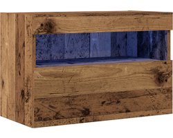 vidaXL - TV - Wandkast - met - LED - Oud - hout - 60 - x - 30 - x - 40 - cm - Bewerkt - hout