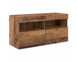 vidaXL - TV - Wandkast - Oud - Hout - 80 - x - 30 - x - 40 - cm - Bewerkt - hout
