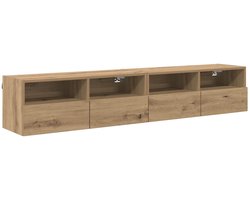 vidaXL - TV - Wandkasten - 2 - st - Artisan - Eiken - Bewerkt - hout