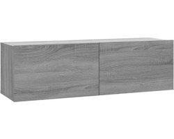 vidaXL - Tv-wandmeubel - 100x30x30 - cm - bewerkt - hout - grijs - sonoma - eikenkleur