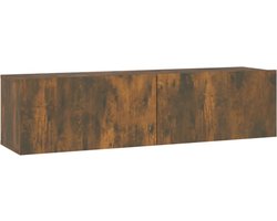 vidaXL - Tv-wandmeubel - 120x30x30 - cm - bewerkt - hout - gerookt - eikenkleurig