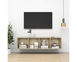 vidaXL - Tv-wandmeubel - 37x37x142,5 - cm - bewerkt - hout - sonoma - eikenkleurig