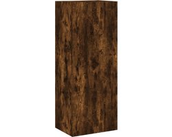 vidaXL - Tv-wandmeubel - 40,5x30x102 - cm - bewerkt - hout - gerookt - eikenkleurig