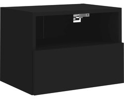 vidaXL - Tv-wandmeubel - 40x30x30 - cm - bewerkt - hout - zwart