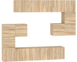 vidaXL - Tv-wandmeubel - bewerkt - hout - sonoma - eikenkleurig