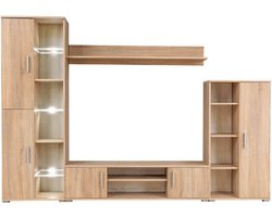 vidaXL - Tv-wandmeubel - met - LED-verlichting - Sonoma - eiken
