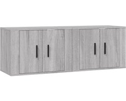 vidaXL - Tv-wandmeubels - 2 - st - 57x34,5x40 - cm - grijs - sonoma - eikenkleurig