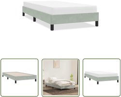 vidaXL Tweepersoons Bed - Bed Frame - Bedframe zonder matras 90x220 cm fluweel lichtgrijs - Boxspring - Slaapcomfort - Fluweel Bed