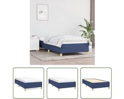 vidaXL Tweepersoons Bed - Bedframe - Bedframe zonder matras 100x200 cm stof blauw - Houten Bed - Stoffen Bed - Blauwdruk Bed