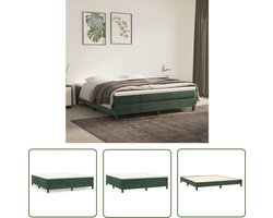 vidaXL Tweepersoons Bed - Boxspring Frame - Bedframe zonder matras 160x200 cm fluweel donkergroen - Donkere Groene Bed - Fluweel Bed - Luxe Bed