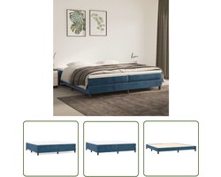 vidaXL Tweepersoons Bed - Boxspring Frame - Bedframe zonder matras 200x200 cm fluweel donkerblauw - Fluweel Bed - Donkerblauwe Bed - Bed Frame