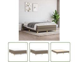 vidaXL Tweepersoons Bed - Boxspring Frame - Bedframe zonder matras stof taupe 140x200 cm - Bed Frame - Taupe Bed - Stoffen Bed