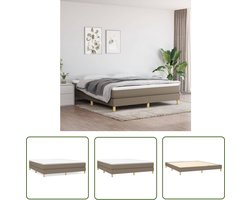 vidaXL Tweepersoons Bed - Boxspring Frame - Bedframe zonder matras stof taupe 160x200 cm - Bed Frame - Stof Bed - Taupe Bed