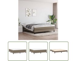 vidaXL Tweepersoons Bed - Boxspring Frame - Bedframe zonder matras stof taupe 160x200 cm - Taupe Bed - Houten Bed Frame - Stoffen Bed Frame