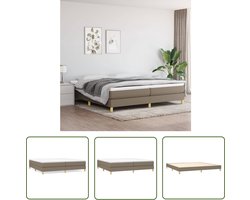 vidaXL Tweepersoons Bed - Boxspring Frame - Bedframe zonder matras stof taupe 200x200 cm - Bed Frame - Slaapkamer Meubels - Taupe Bed