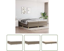 vidaXL Tweepersoons Bed - Boxspringframe - Bedframe zonder matras stof taupe 200x200 cm - Bedframe - Taupe Bed - Stof Bed