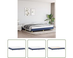 vidaXL Tweepersoons Bed - Slaapkamer Meubels - Bedframe zonder matras stof blauw 200x200 cm - Blauwdruk Bed - Stoffen Bedframe - Bedframe Kopen