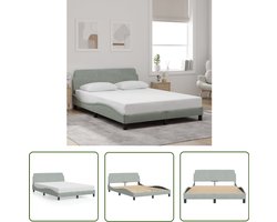 vidaXL Tweepersoonsbed - Bed Frame - Bedframe Dover 120x200 cm fluweel lichtgrijs - Boxspring - Hoofdeinde - Fluweel Bed