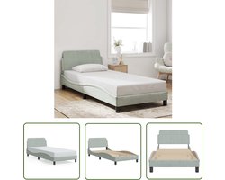 vidaXL Tweepersoonsbed - Bedframe - Bedframe Dover 90x200 cm fluweel lichtgrijs - Boxspring - Slaapkamerinrichting - Modern Bed