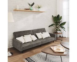 vidaXL Tweepersoonsbed - Slaapbank - Slaapbank 2-zits fluweel donkergrijs - Lounge Sofa - Multifunctionele Meubels - Donkere Kleuren