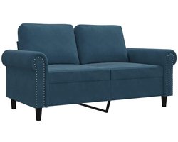 vidaXL - Tweezitsbank - 120 - cm - fluweel - blauw
