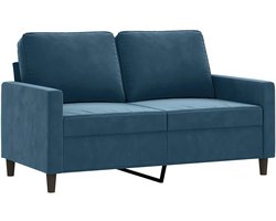 vidaXL - Tweezitsbank - 120 - cm - fluweel - blauw
