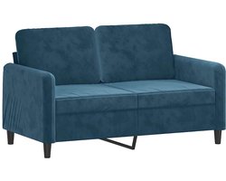 vidaXL - Tweezitsbank - 120 - cm - fluweel - blauw