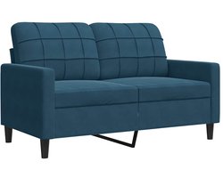 vidaXL - Tweezitsbank - 120 - cm - fluweel - blauw