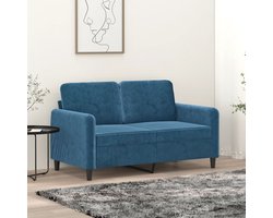 vidaXL Tweezitsbank - 120 cm - Fluweel - Blauw Tweezitsbank - Sofa - Blauwe Bank - Velvet Bank - Banks Kopen