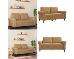 vidaXL Tweezitsbank 120 cm fluweel bruin - 2-zitsbank - 2-zitsbanken - Bank - Sofa