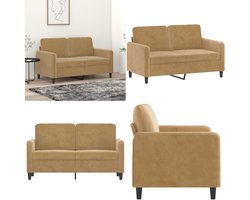 vidaXL Tweezitsbank 120 cm fluweel bruin - 2-zitsbank - 2-zitsbanken - Bank - Sofa