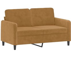 vidaXL - Tweezitsbank - 120 - cm - fluweel - bruin