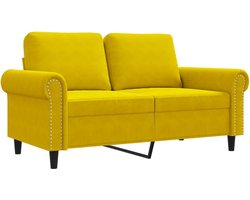 vidaXL - Tweezitsbank - 120 - cm - fluweel - geel