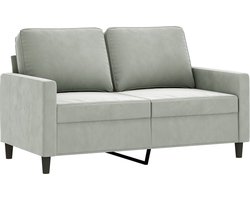 vidaXL - Tweezitsbank - 120 - cm - fluweel - lichtgrijs