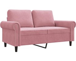 vidaXL - Tweezitsbank - 120 - cm - fluweel - roze