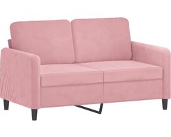 vidaXL - Tweezitsbank - 120 - cm - fluweel - roze