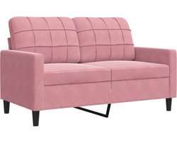 vidaXL - Tweezitsbank - 120 - cm - fluweel - roze