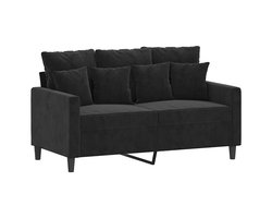 vidaXL - Tweezitsbank - 120 - cm - fluweel - zwart