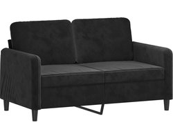 vidaXL - Tweezitsbank - 120 - cm - fluweel - zwart