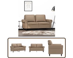 vidaXL Tweezitsbank 120 cm kunstleer cappuccino Tweezitsbank - Bruine Bank - Kapstok - Salontafel - Koffiezetapparaat