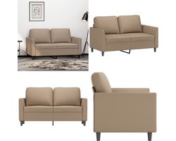 vidaXL Tweezitsbank 120 cm kunstleer cappuccinokleurig - 2-zitsbank - 2-zitsbanken - Bank - Tweezitsbank