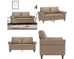 vidaXL Tweezitsbank 120 cm kunstleer cappuccinokleurig - 2-zitsbank - 2-zitsbanken - Bank - Tweezitsbank