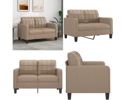 vidaXL Tweezitsbank 120 cm kunstleer cappuccinokleurig - 2-zitsbank - 2-zitsbanken - Bank - Tweezitsbank