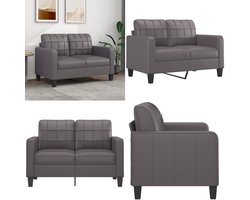 vidaXL Tweezitsbank 120 cm kunstleer grijs - 2-zitsbank - 2-zitsbanken - Bank - Tweezitsbank