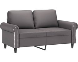 vidaXL - Tweezitsbank - 120 - cm - kunstleer - grijs