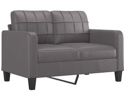 vidaXL - Tweezitsbank - 120 - cm - kunstleer - grijs