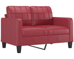 vidaXL - Tweezitsbank - 120 - cm - kunstleer - wijnrood